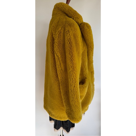 Apparis Faux Fur Jacket Mustard Size Small - Picture 5 of 16